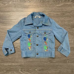 Vintage Kids 50s Embroidered Little Leggs Western Camp Shirt Sz. 5